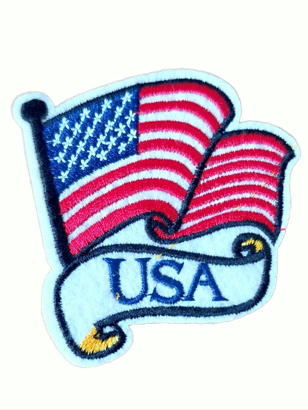 USA Flag Embroidered Patch - Red, White & Blue
